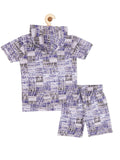 Boys Printed Hooded Pure Cotton T shirt with Shorts