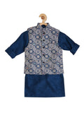 Boys Blue Kurta with Trousers - -