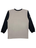 Boys Colourblocked Printed Round Neck T-shirt Full Sleeve Grey - -