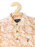 Boys Floral Printed Kurta With Churidar - -