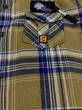 CAVIO Boys Khaki Premium Tartan Checks Checked Casual Shirt