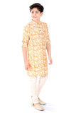 Boys Floral Printed Kurta With Churidar - -