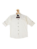 Boys Printed Party Shirt With Waistcoat - -