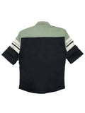 Boys Colourblocked Cotton Shirt Full Sleeve Green -  -