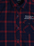Boys Red Comfort Checked Casual Shirt