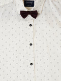 Boys Printed Party Shirt With Waistcoat - -