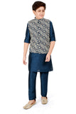 Boys Blue Kurta with Trousers - -