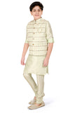 Boys Sea Green Thread Work Kurta with Churidar - -