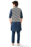 Boys Blue Kurta with Trousers - -