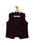 Boys Printed Party Shirt With Waistcoat - -