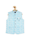 Boys Printed Nehru Jacket With Shirt - -