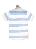 Boys Graphic Printed Round Neck T shirt Half Sleeve Blue - -