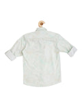 Boys Sea Green Comfort Printed Casual Shirt