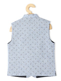 Boys Printed Cotton Nehru Jackets With Shirt - -