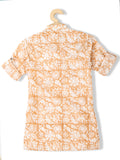 Boys Floral Printed Kurta With Churidar - -