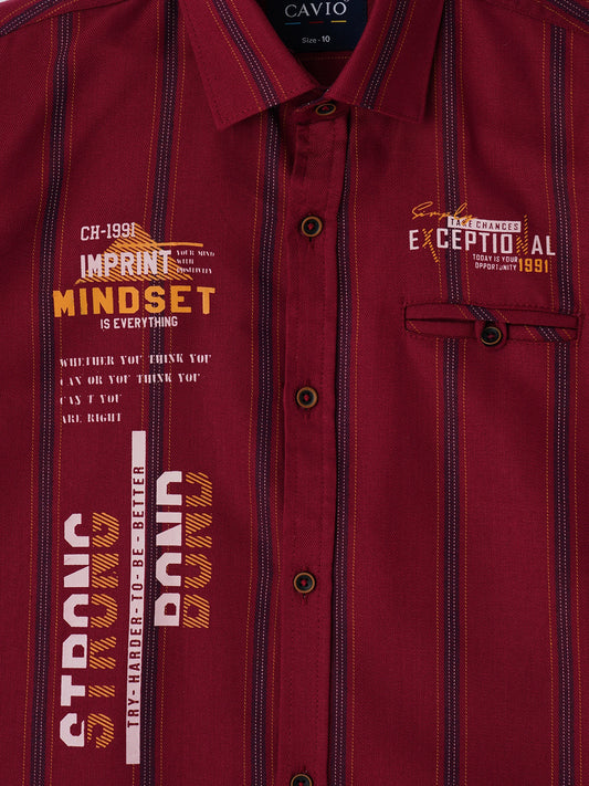 Boys Comfort Printed Casual Shirt - -