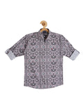 Boys Printed Casual Cotton Shirt - -