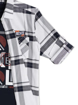 Boys Regular Fit Checkered Spread Collar Casual Shirt -  -