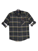 Boys Regular Fit Checkered Spread Collar Casual Shirt -  -