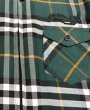 Boys Tartan Checks Cotton Casual Shirt Full Sleeve Green - -