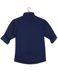 Boys Colourblocked Cotton Shirt Full Sleeve Blue -  -