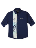 Boys Colourblocked Cotton Shirt Full Sleeve Blue -  -