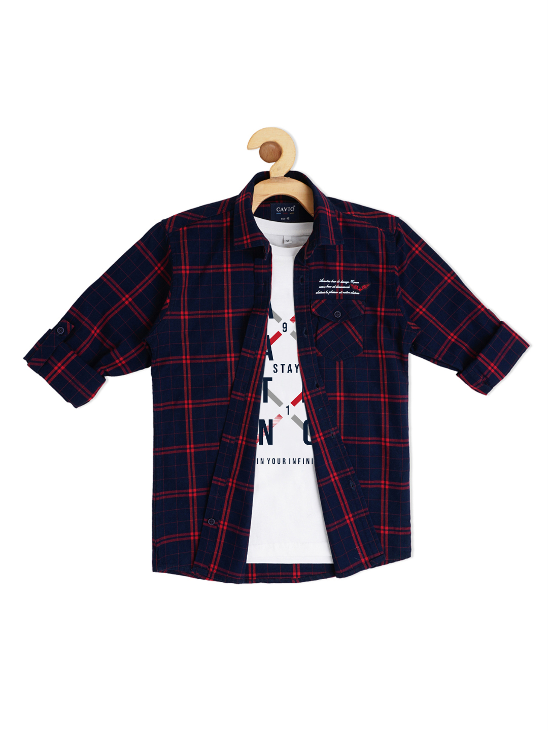 Boys Red Comfort Checked Casual Shirt