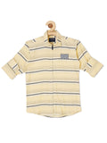 Boys Cotton Comfort Horizontal Striped Casual Shirt - -