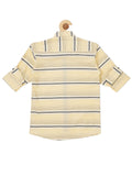 Boys Cotton Comfort Horizontal Striped Casual Shirt - -