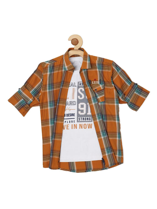 Boys Comfort Checked Casual Cotton Shirt - -