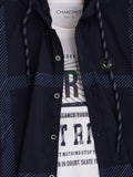 Boys Checked Cotton Hooded Casual Shirt with T-shirt - -